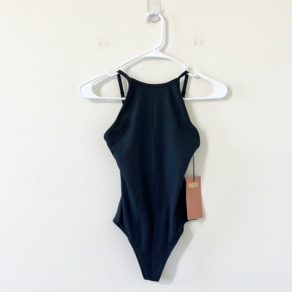 Girlfriend Collective Black Marlow High Neck Bodysuit Size XS NWT - Picture 2 of 10